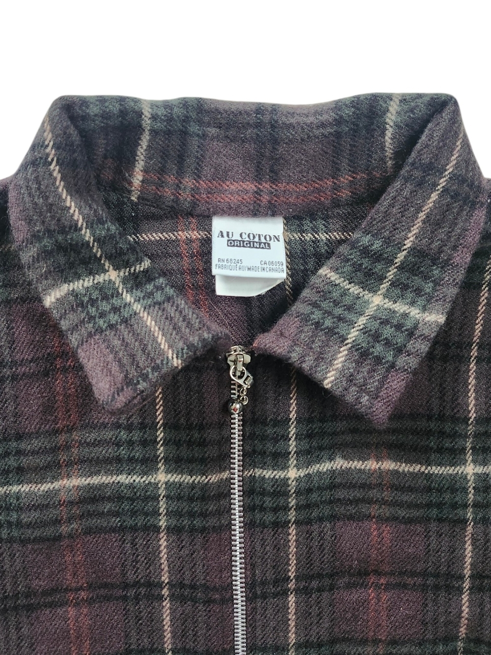 Au Coton Plaid Zip-Up Jacket | Made in Canada - Picture 4 of 7